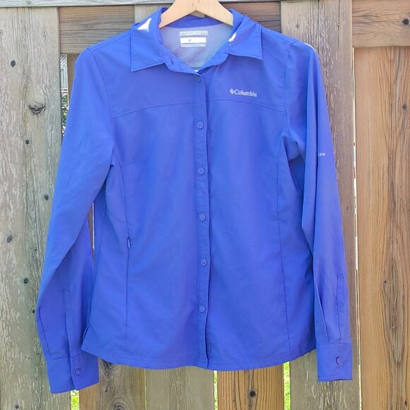 COLUMBIA Omnishade Sun Protection Blouse Women's Small PURPLE Long Sleeve - Picture 1 of 5